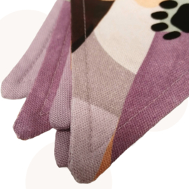 Kleurrijke vlaggenlijn met Kattenpootjes - Lila Fantasie | Handgemaakt