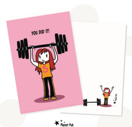 Wenskaart vrouw - You did it!