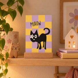 Wenskaart Hoshi de Kat - Miauw!