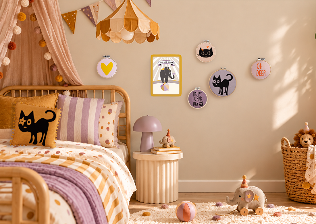 handgemaakte wanddecoratie voor de kinderkamer - Planet Puk