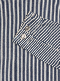 Nudie Jeans Jade Striped Zip Jacket Blue/OffWhite
