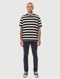 Nudie Jeans Uno Block Stripe Offwhite/Black