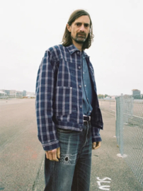 Nudie Jeans Dante II Indigo Check Jacket Blue