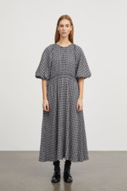 Skall Studio Carola Dress Navy/Beige Check