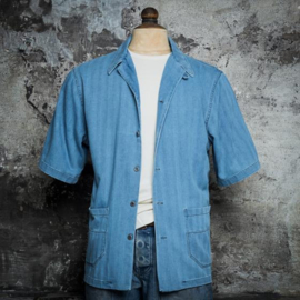 Fleurs de Bagne Cuba Shirt 2 Pocket Indigo Stoned