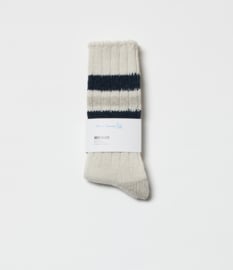 Merz b. Schwanen Unisex Socks Recycled Wool Nature/Denim Blue