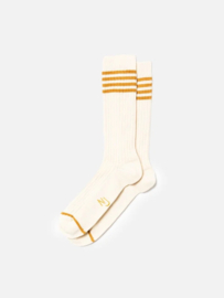 Nudie Jeans Men Tennis Socks Stripe Ochre