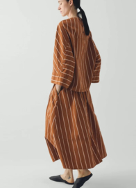 Toast Garland Stripe Cotton Skirt Copper/Ecru