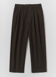 Toast Bill Overdyed Micro Houndstooth Trousers Grey Olive