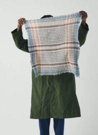 Toast Pantry Check Boiled Wool Scarf Pale Stone