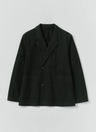 Toast Overdyed Micro Houndstooth Cotton Blazer Oil Green