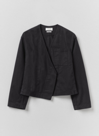 Toast Cotton Twill Cropped Jacket Blue Black