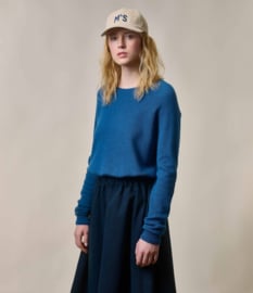 Merz b. Schwanen Crewneck Pullover Relaxed Fit Carbon Blue