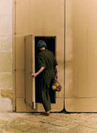 Toast Indigo Wide Leg Cotton Poplin Jumpsuit Bronze Green