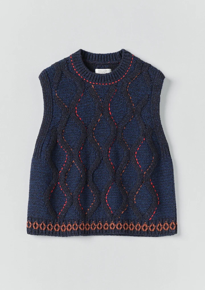 Toast Hand Embellished Cable Tank