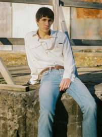 Nudie Jeans George Chambray Western Shirt Ecru