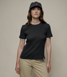 Merz b. Schwanen Ribbed T-Shirt Narrow Fit Charcoal