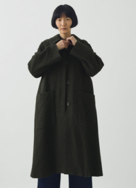 Toast Frankie Check Wool Raglan Coat Olive / Black