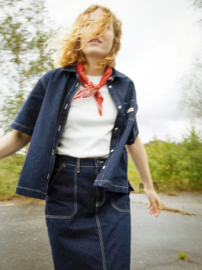 Nudie Jeans Lina Painter Denim Shirt Dark Blue
