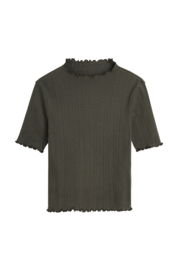 Skall Studio Edie T-Neck Tee Dark Green