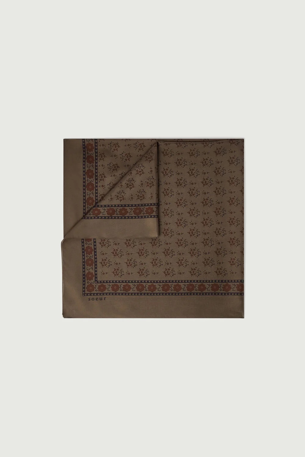 Soeur Foulard Soie Gris/Marron
