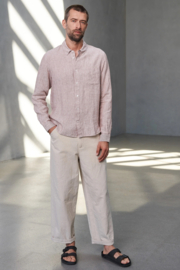 About Companions Ken Shirt Pure Linen Striped Rust