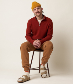 Merz b. Schwanen Half-Zip Merino Pullover Clay