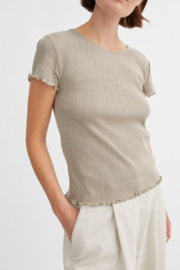 Skall Studio Edie Cap Sleeve Tee Stone Moss