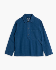 Eat Dust Fisherman Shirt Herringbone Denim Blue