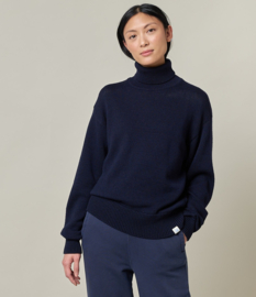 Merz b. Schwanen Turtleneck Pullover Merino Wool Navy