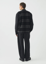 Toast Melton Wool Check Gilet Charcoal