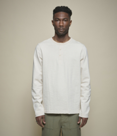 Merz b. Schwanen 2S08.02 Loopwheeled Heavyweight Long Sleeve Henley Nature