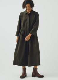 Toast Cotton Needlecord Shirt Dress Seaweed