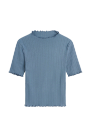 Skall Studio Edie T-Neck Tee Faded Blue
