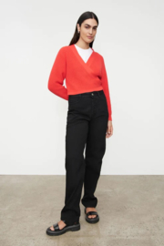 Kowtow Composure Cardigan Neon Red