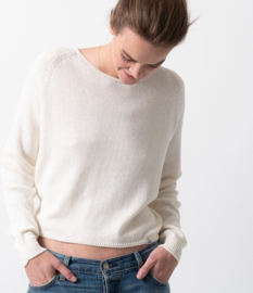 Merz b. Schwanen Cropped Raglan Pullover Cotton Cashmere Nature
