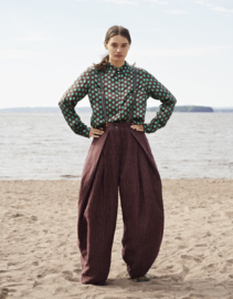 Nygårdsanna Big Pleat Trousers Wine Stripe