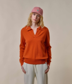 Merz b. Schwanen V-Neck Pullover Relaxed Fit Pumpkin