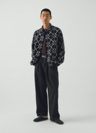 Toast Lattice Double Cloth Cotton Wool Jacket Indigo