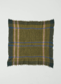 Toast Pantry Check Boiled Wool Scarf Olive