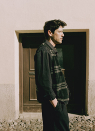 Toast Melton Wool Check Gilet Charcoal