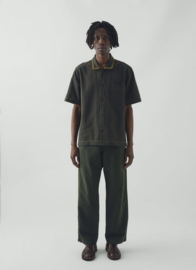 Toast Bill Kantha Knot Embroidered Cotton Shirt Dark Olive