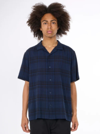 Knowledge Boxed Fit Checkered Light Shirt Black