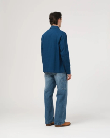 Eat Dust Fisherman Shirt Herringbone Denim Blue