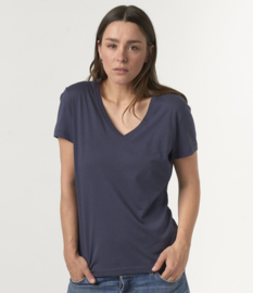 Merz b. Schwanen V-Neck T-shirt Denim Blue