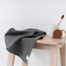 Linen Waffle Towel  Set Charcoal