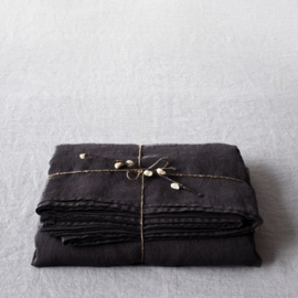 Black Stone Washed Linen Laken