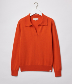 Merz b. Schwanen V-Neck Pullover Relaxed Fit Pumpkin
