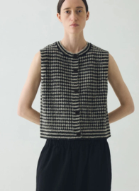 Toast Garland Striped Donegal Wool Buttoned Tank Flax/Charcoal