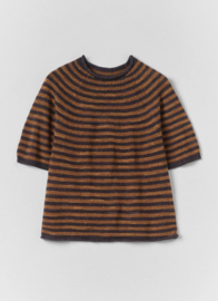 Toast Garland Stripe Cotton Linen Tee Graphite Blue/Copper